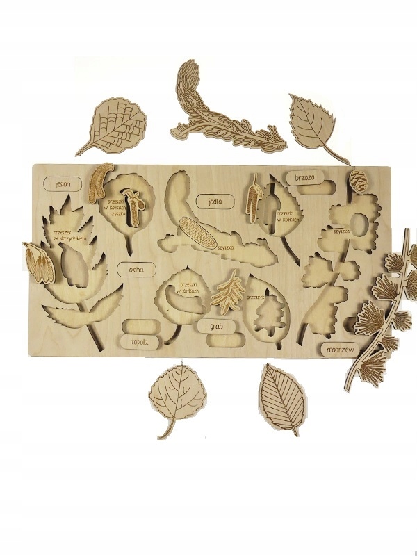 Puzzle arbres, feuilles et fruits